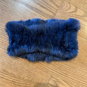 Luxurious Navy Genuine Rabbit  Fur Headband